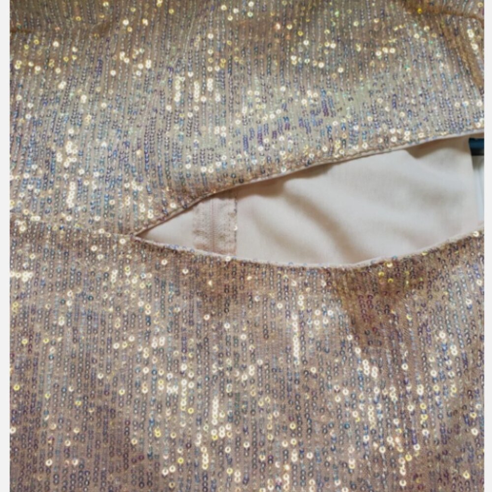Privy One Shoulder Cut Out Sequin Mini Dress M - Picture 7 of 9